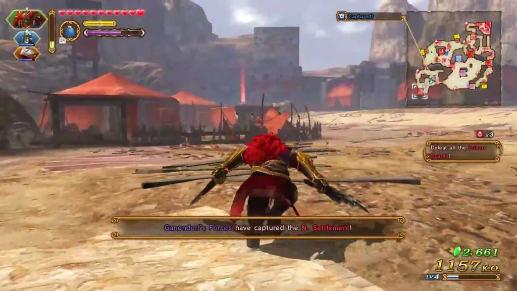 Message reads that Ganondorf's forces have captured the N. Settlement