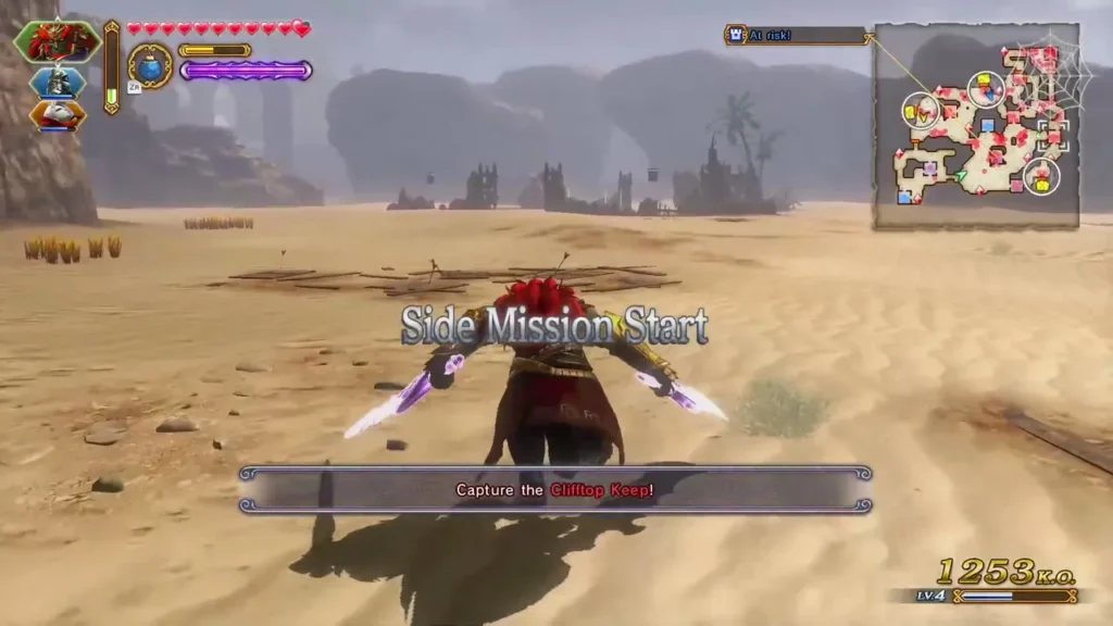 Side Mission Start banner with the objective to capture the Clifftop Keep