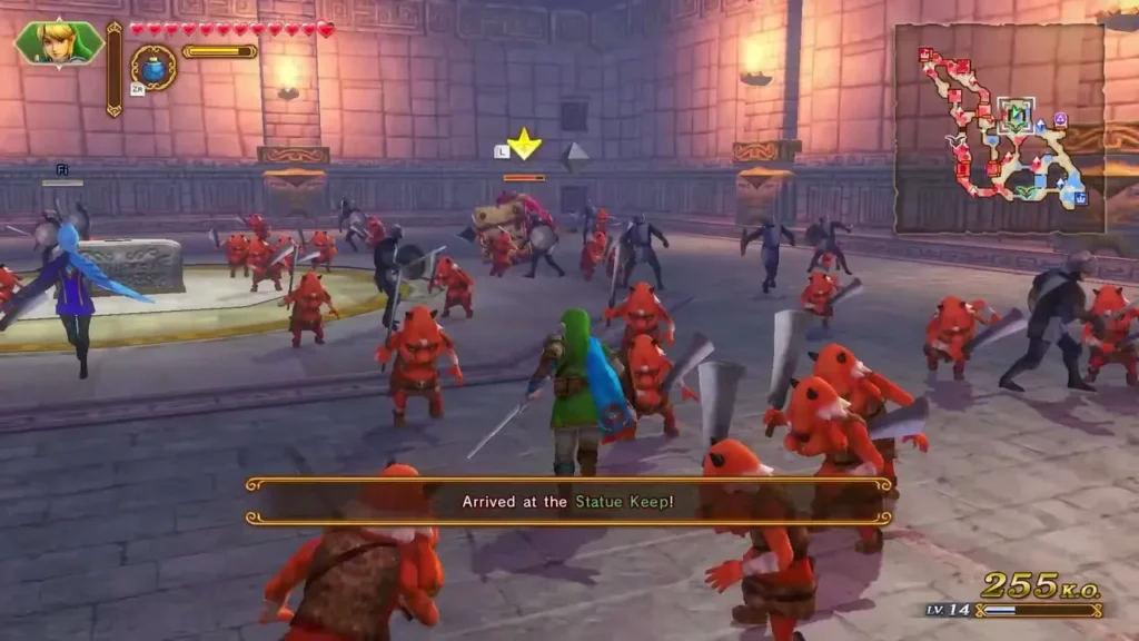 Link arrives at the Statue Keep as soldiers close in Link arrives at the Statue Keep as soldiers close in