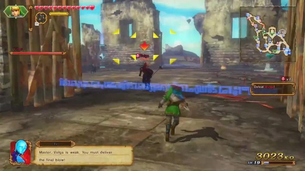 Fi tells Link that Volga is weak and he must deliver the final blow Fi tells Link that Volga is weak and he must deliver the final blow