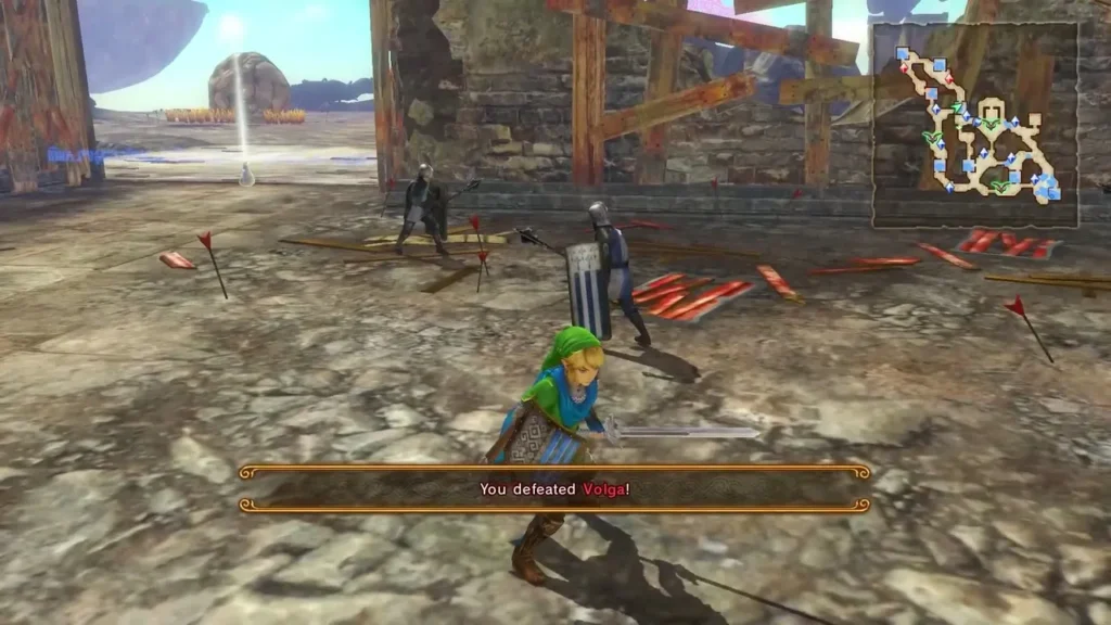 Message says Link has defeated Volga Message says Link has defeated Volga