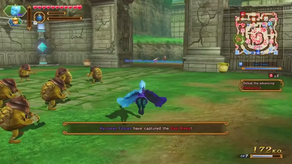 Message reads that Hyrulean Forces have captured the East Keep during the battle Message reads that Hyrulean Forces have captured the East Keep during the battle