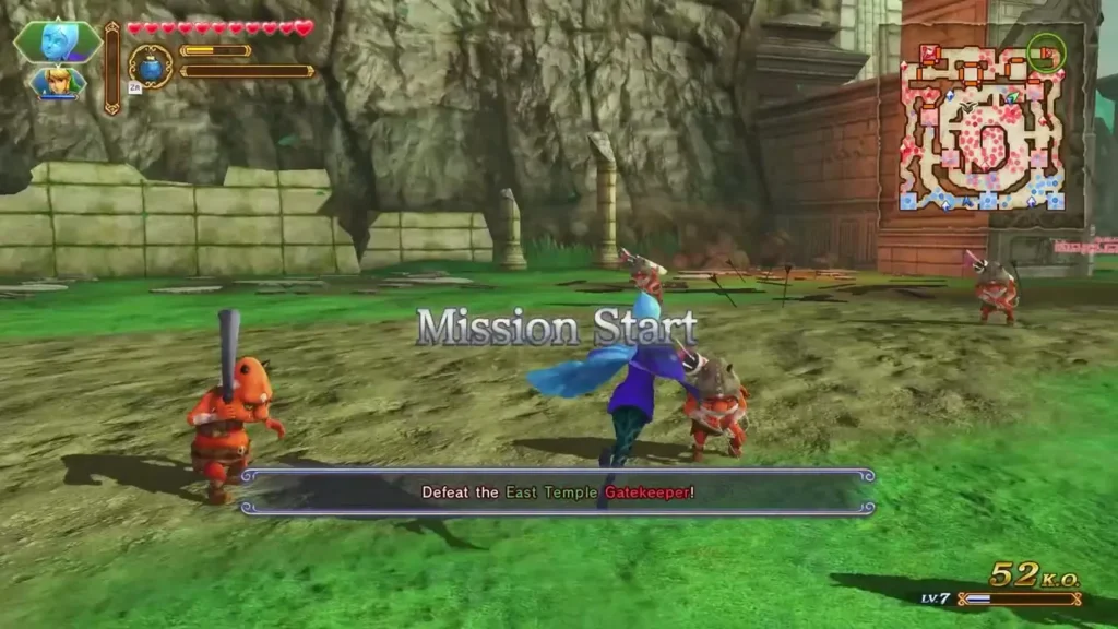 Mission Start banner with the objective to defeat the East Temple Gatekeeper Mission Start banner with the objective to defeat the East Temple Gatekeeper