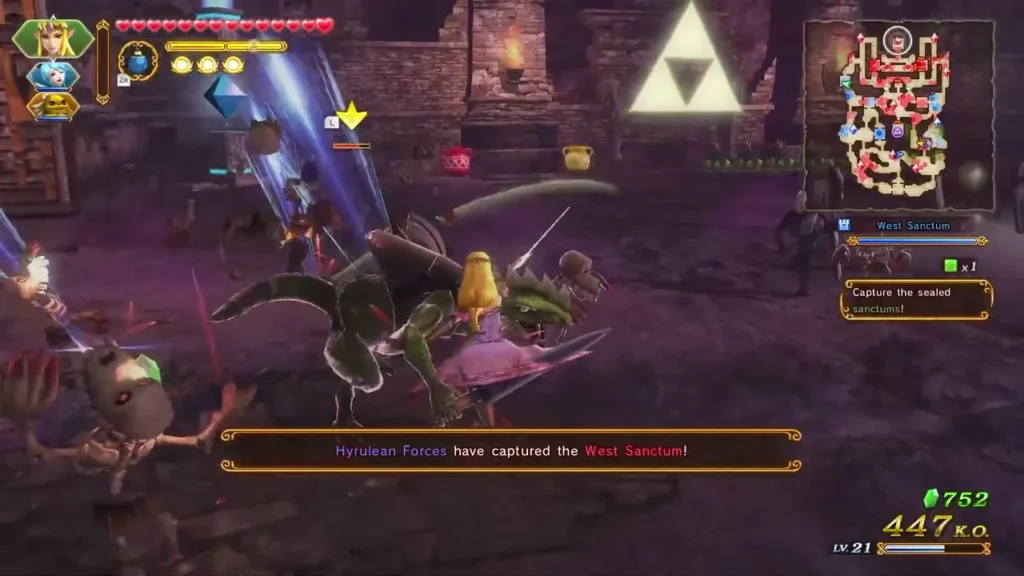 The message reads Hyrulean Forces have captured the West Sanctum The message reads Hyrulean Forces have captured the West Sanctum