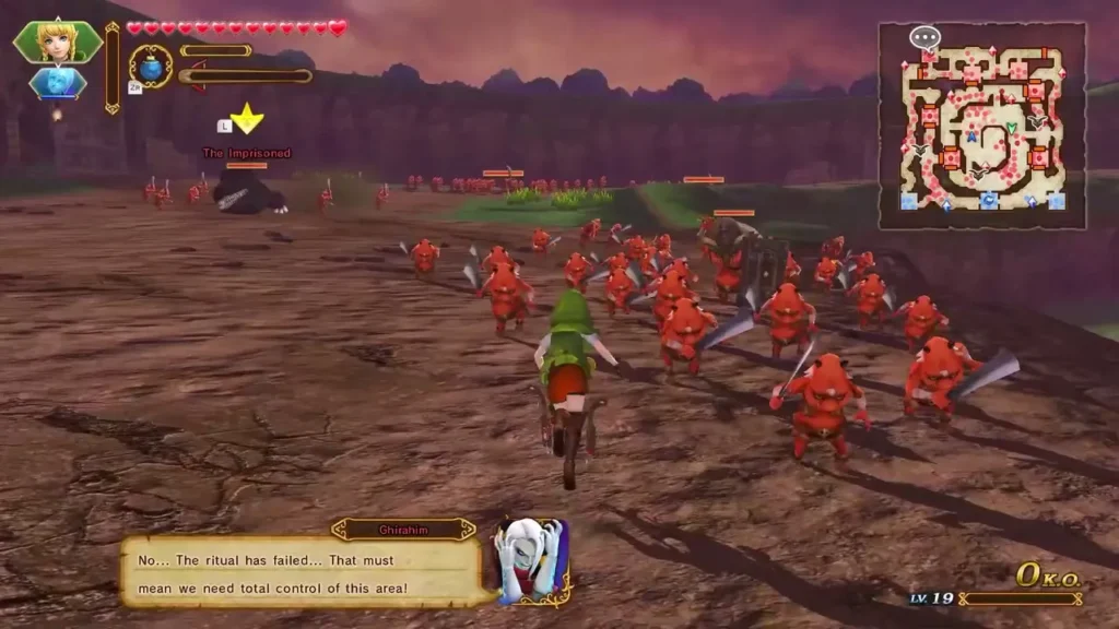 Linkle starts the battle on the Sealed Grounds as the ritual fails