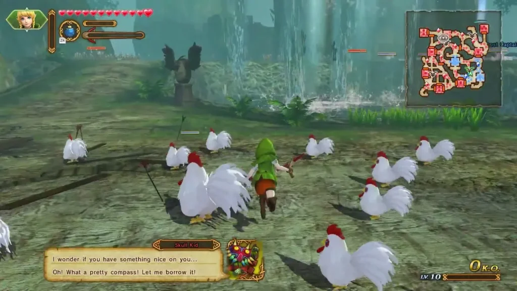 Skull Kid's message says he wants to borrow Linkle's pretty compass Skull Kid's message says he wants to borrow Linkle's pretty compass