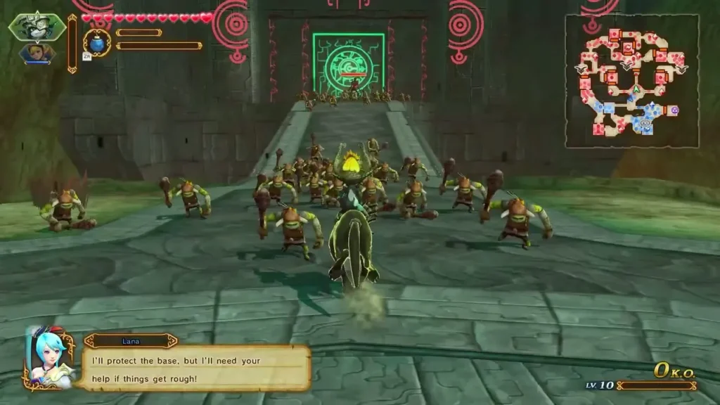 Lana vows to protect the base while enemies crowd the courtyard Lana vows to protect the base while enemies crowd the courtyard