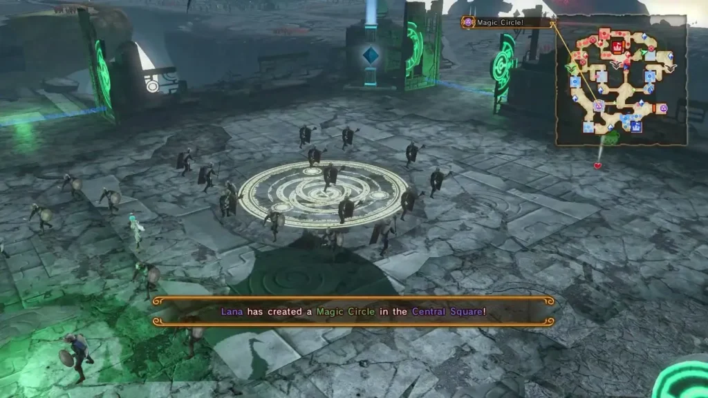 Lana has created a Magic Circle in the Central Square Lana has created a Magic Circle in the Central Square