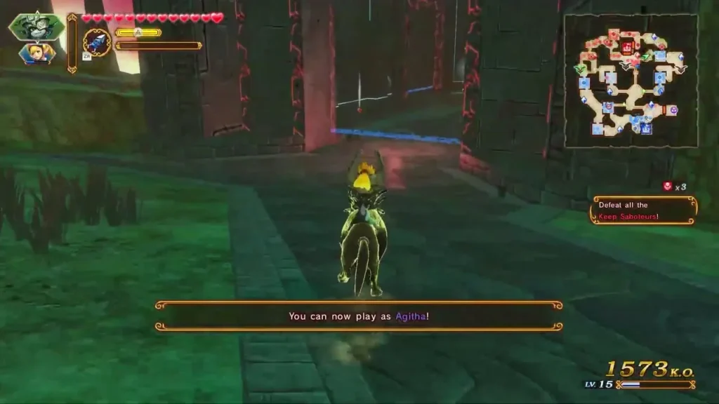 The message You can now play as Agitha appears over the battlefield The message You can now play as Agitha appears over the battlefield