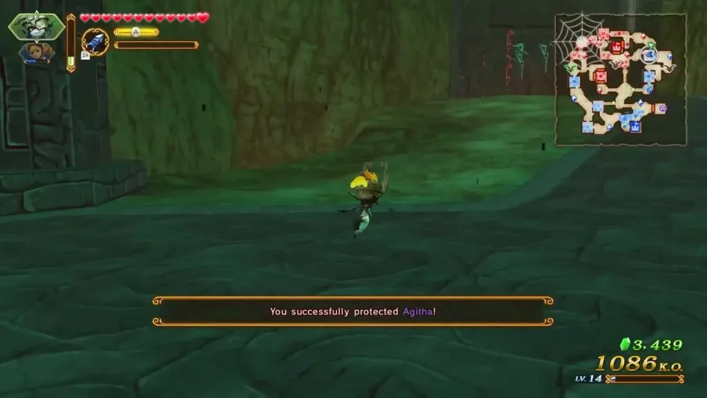 The message You successfully protected Agitha appears on screen The message You successfully protected Agitha appears on screen