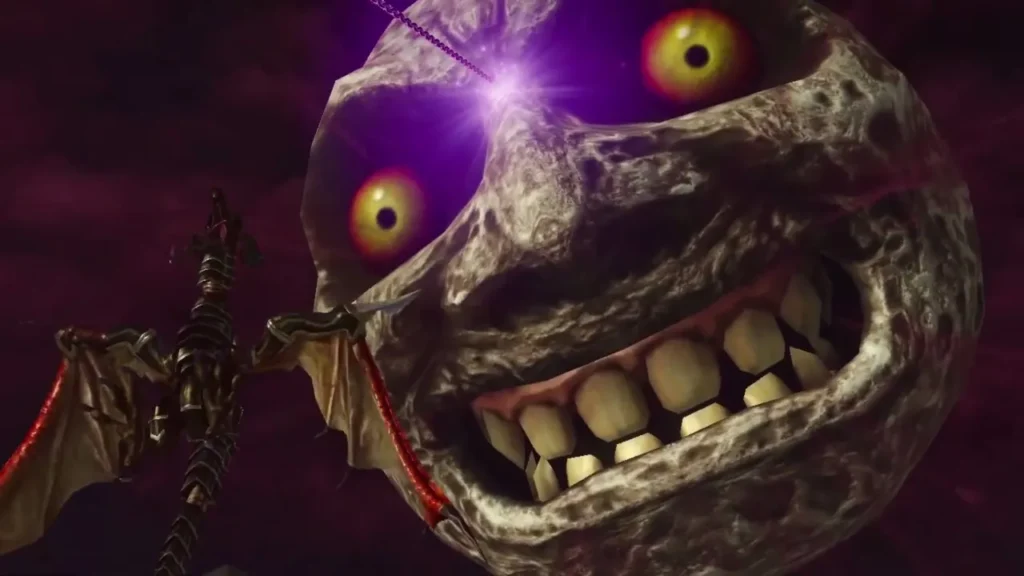 The grinning Terminan Moon looms beside the dragon Argorok The grinning Terminan Moon looms beside the dragon Argorok