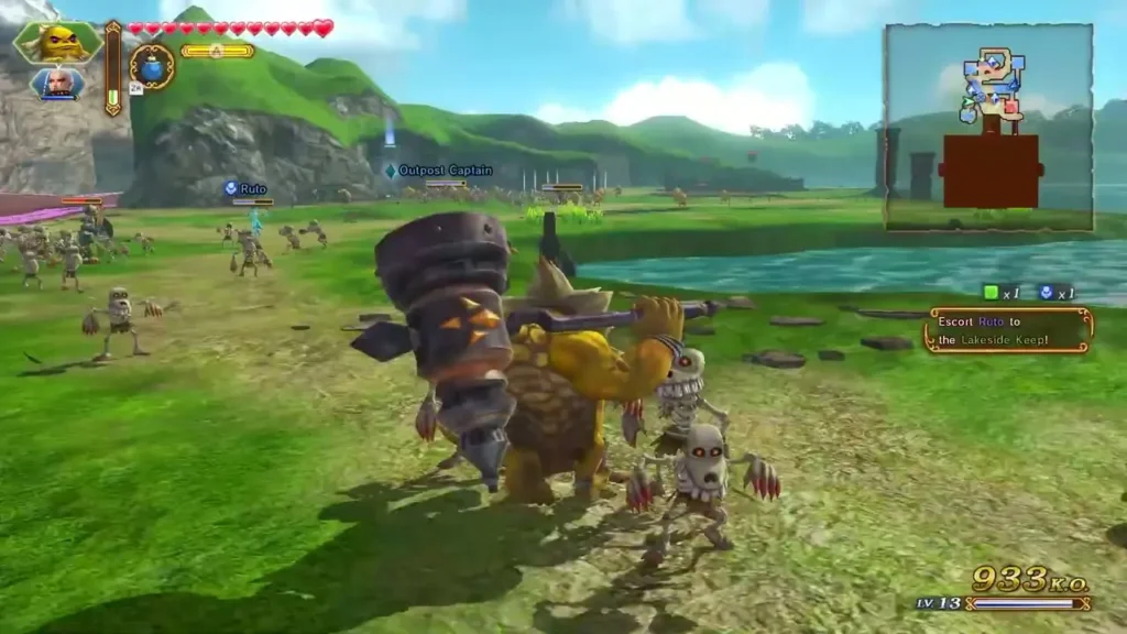 Darunia holds his hammer high while skeletons gather around him Darunia holds his hammer high while skeletons gather around him