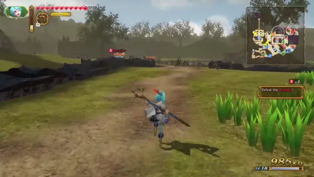 Lana walks a dirt path carrying her spear toward the fighting Lana walks a dirt path carrying her spear toward the fighting