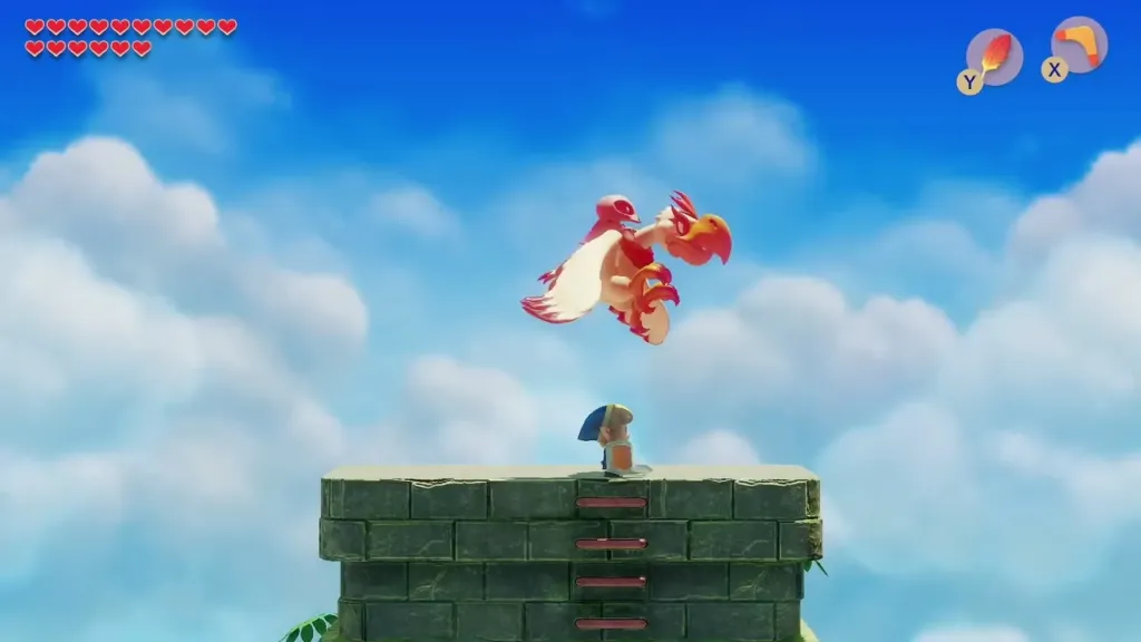 The Evil Eagle turned red and swooping above Link The Evil Eagle turned red and swooping above Link