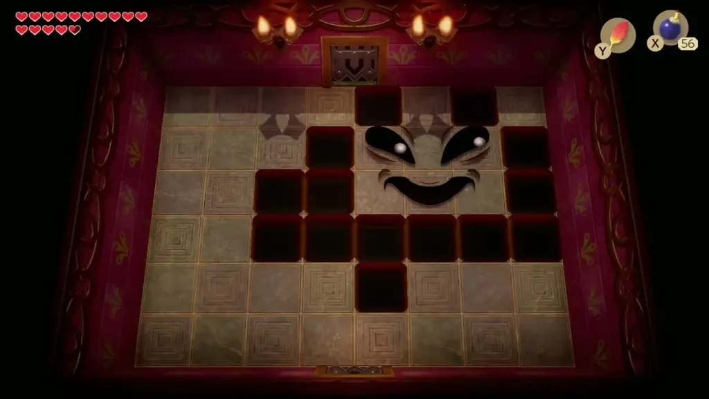 Holes opening across the floor around Facade's face Holes opening across the floor around Facade's face