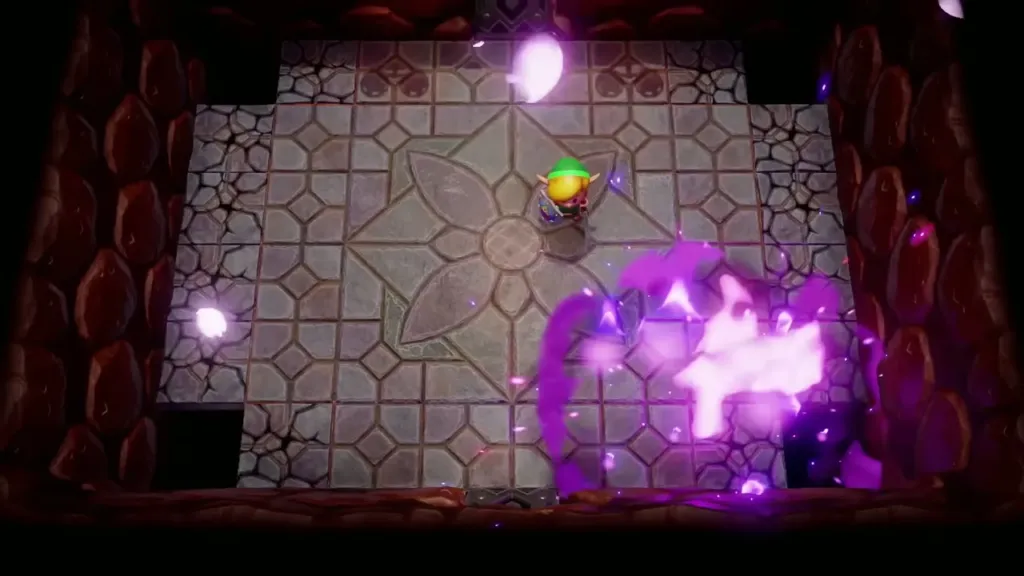Moldorm bursting into purple light after the final hit Moldorm bursting into purple light after the final hit