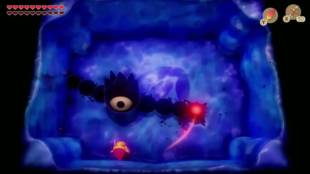 The final Shadow Nightmare form with an eye and a red-tipped tail near Link The final Shadow Nightmare form with an eye and a red-tipped tail near Link