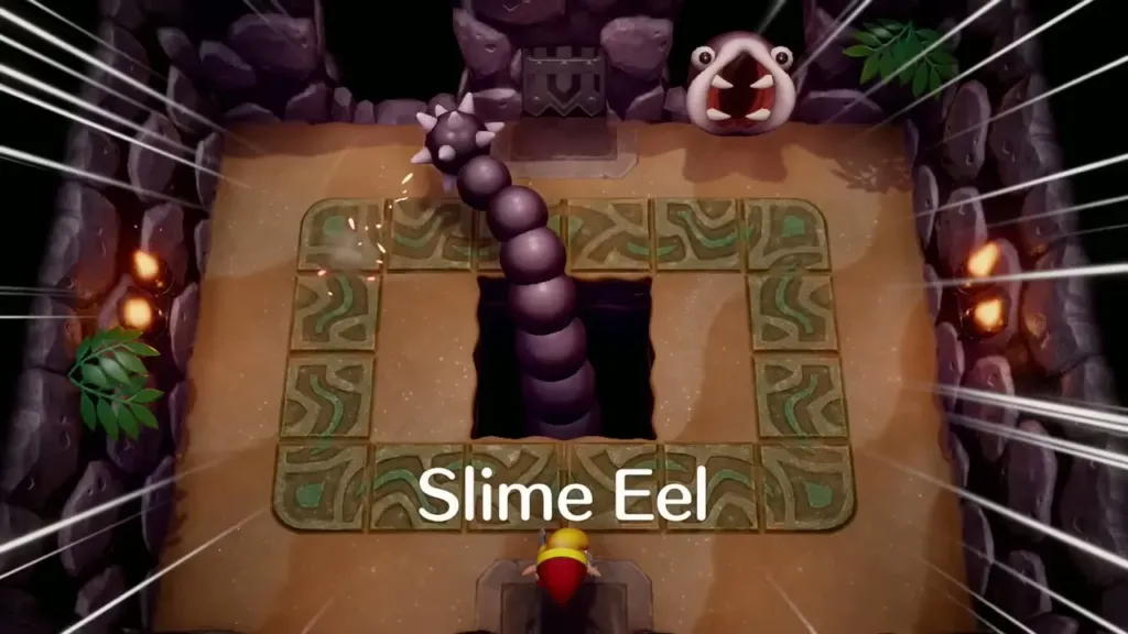 The Slime Eel name card with its head and tail around the pit The Slime Eel name card with its head and tail around the pit