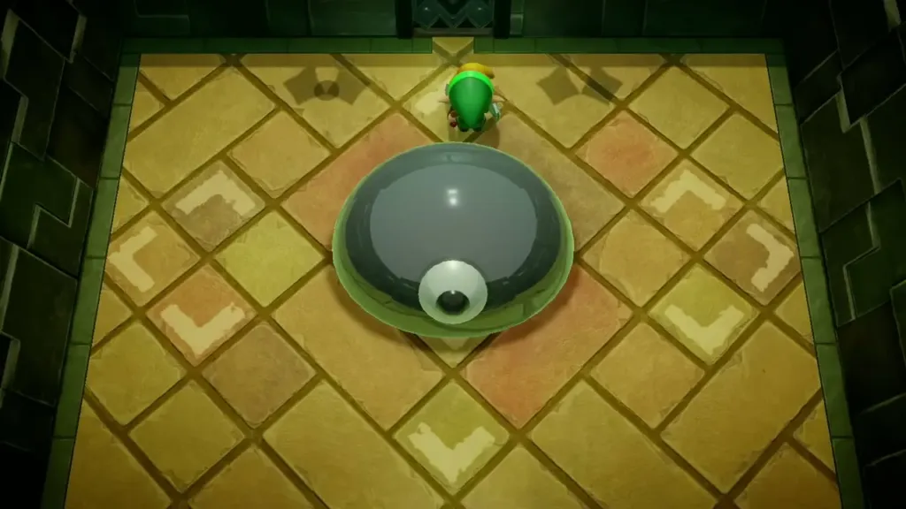 The Slime Eye dropping from the ceiling into the middle of its room The Slime Eye dropping from the ceiling into the middle of its room