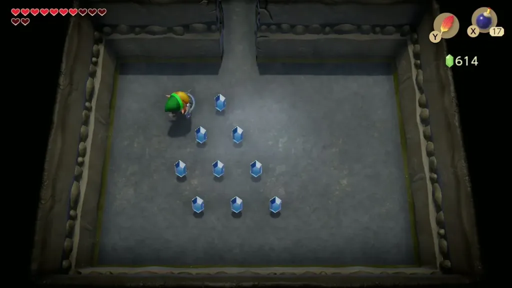Hidden room filled with blue rupees