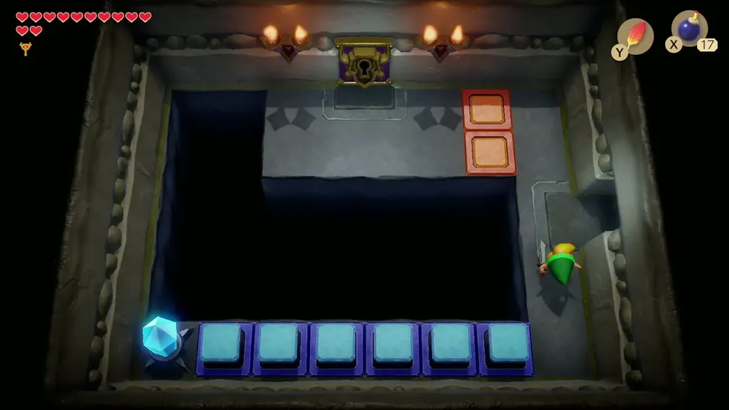 The colour crystal and blue block bridge leading to the boss door