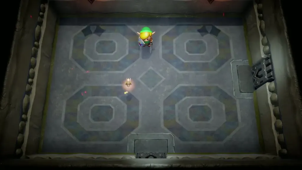 A small fairy floating in the boss room after the Hardhit Beetle is defeated