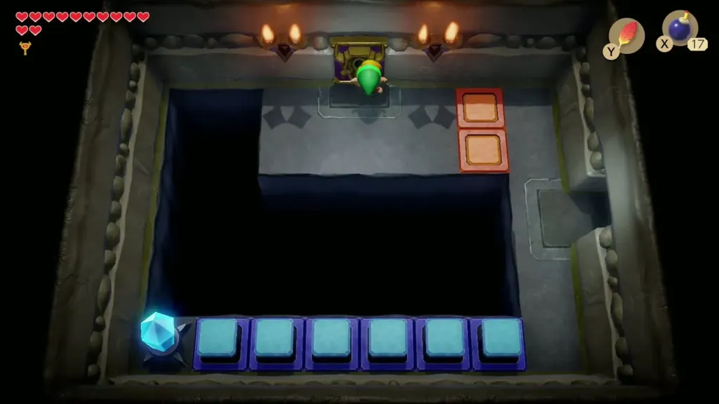 Link at the Nightmare's Lair door at the top of the room