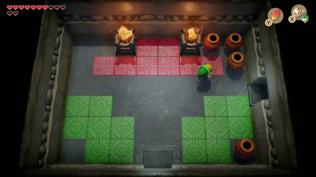Red and green tile room after the goblins are beaten