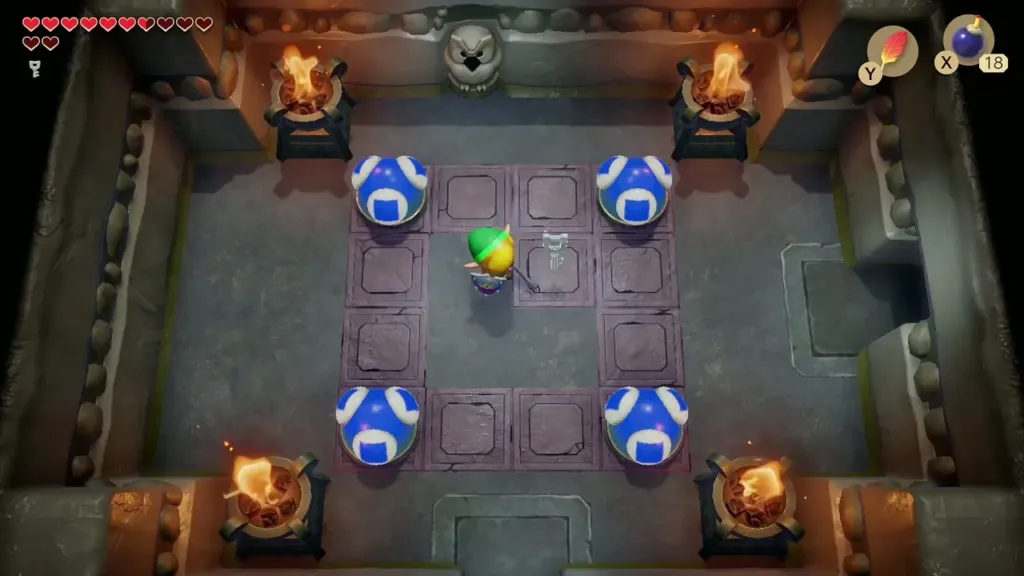 A Small Key falling into the orb room after all the orbs turn blue