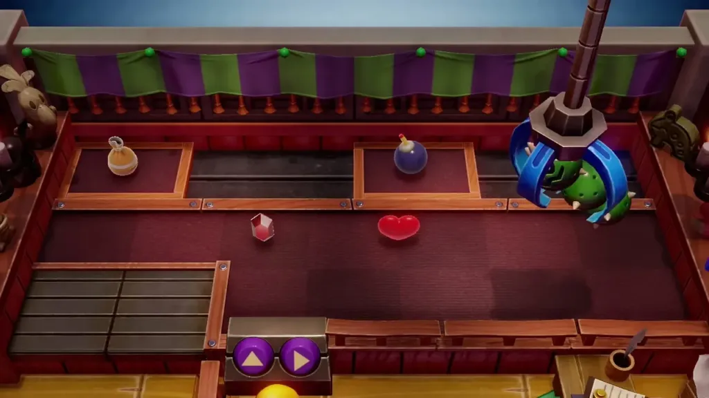 The claw carrying the Pokey figure across the floor The claw carrying the Pokey figure across the floor