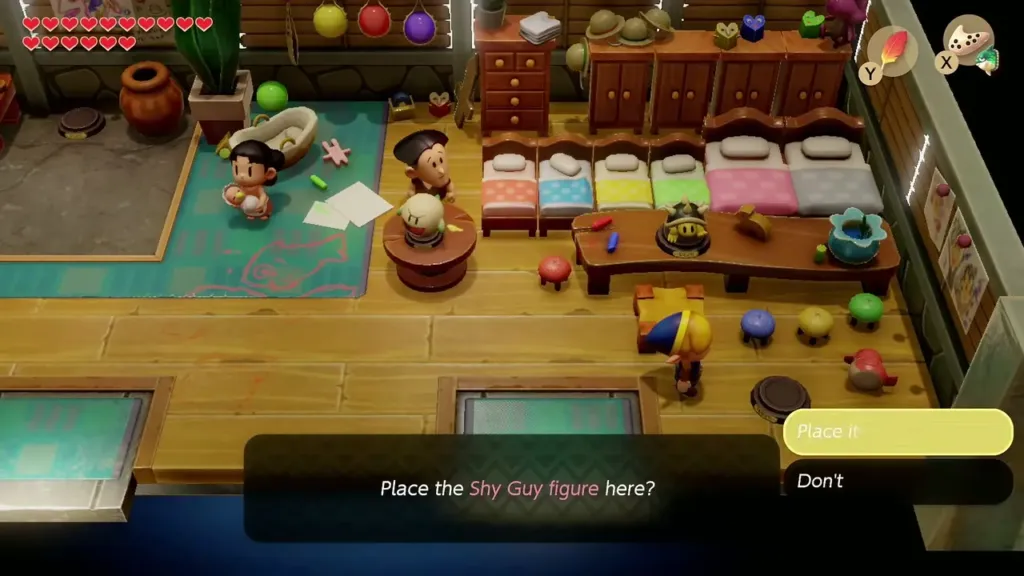 The prompt to place the Shy Guy figure in Papahl's house The prompt to place the Shy Guy figure in Papahl's house