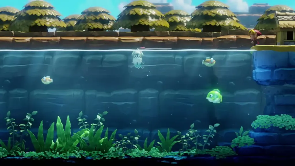 A Blooper swimming up near the line at the surface A Blooper swimming up near the line at the surface