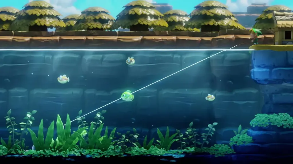 The line stretched tight to the big green Lunker underwater The line stretched tight to the big green Lunker underwater