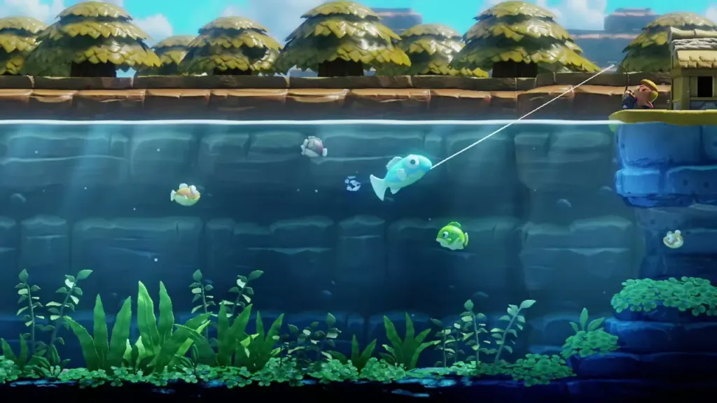 Ol' Baron, the big glowing blue fish, on the line Ol' Baron, the big glowing blue fish, on the line