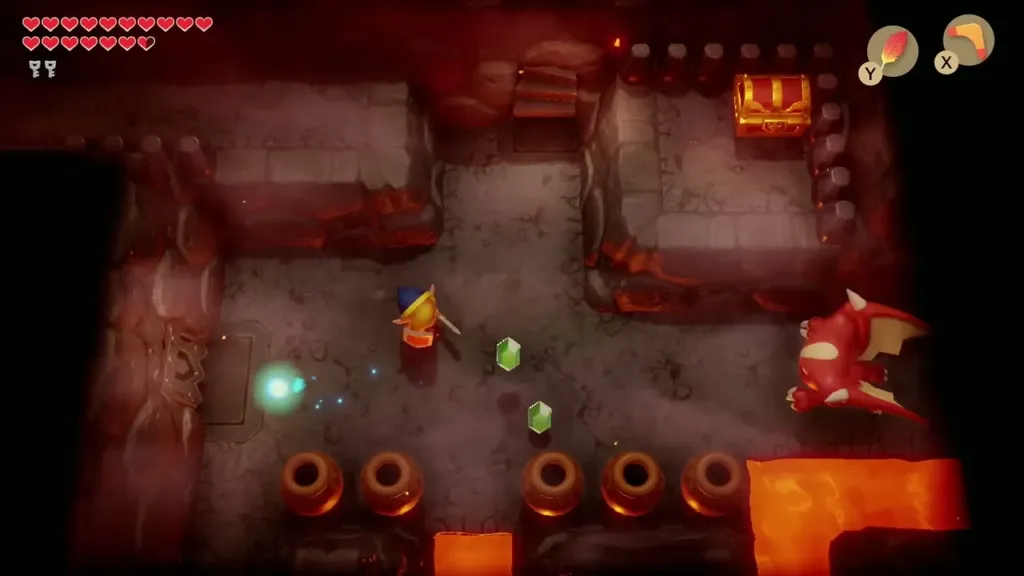 Link in the lava pot room of Turtle Rock