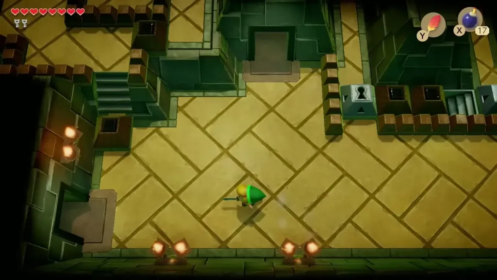 Link dashing across a Key Cavern room with the Pegasus Boots Link dashing across a Key Cavern room with the Pegasus Boots