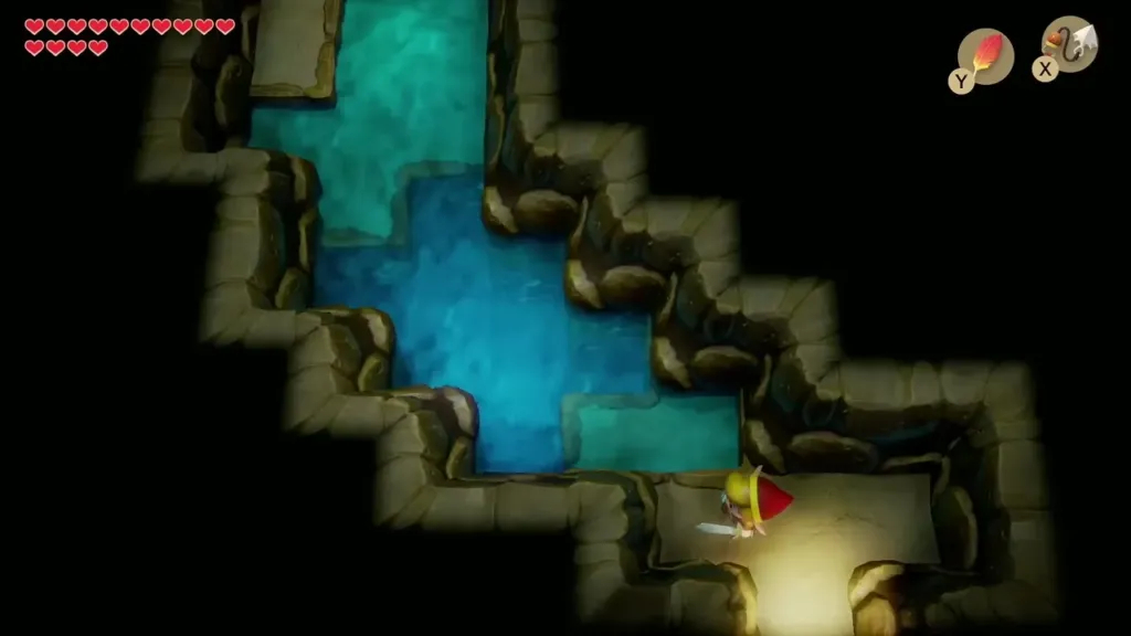 Link entering the dark cave tunnel by the Raft Shop Link entering the dark cave tunnel by the Raft Shop