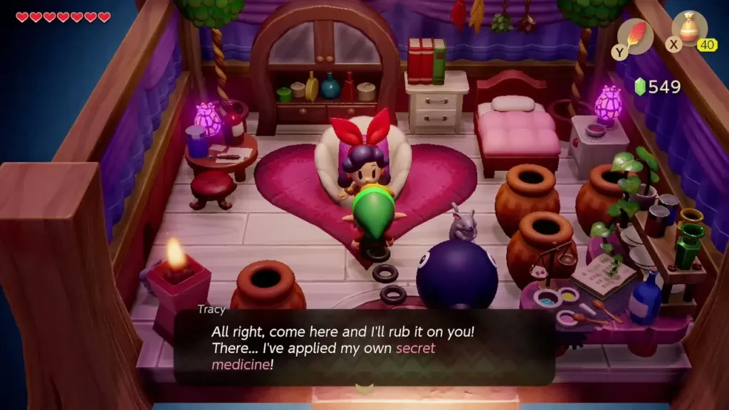 Crazy Tracy saying she has applied her secret medicine to Link Crazy Tracy saying she has applied her secret medicine to Link