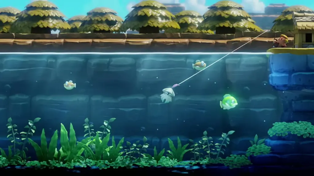 A Blooper chasing the lure on Link's line in the Fishing Pond A Blooper chasing the lure on Link's line in the Fishing Pond