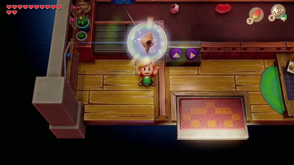 Link holding up the second Secret Seashell won at the Trendy Game Link holding up the second Secret Seashell won at the Trendy Game