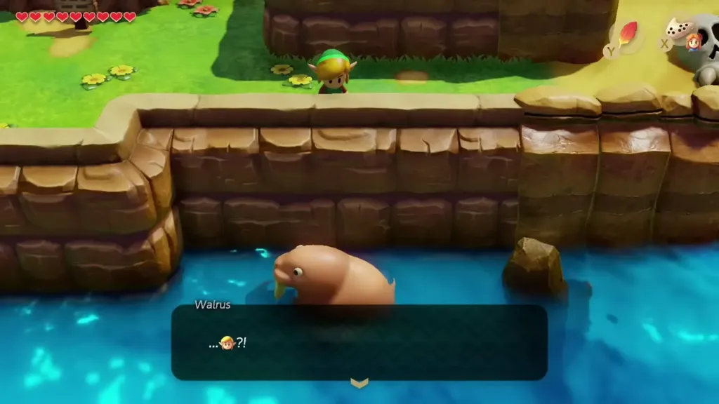 The Walrus in the water answering Link with a speech box The Walrus in the water answering Link with a speech box