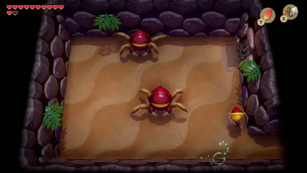 Two red Gohma spiders in the large empty sand room Two red Gohma spiders in the large empty sand room