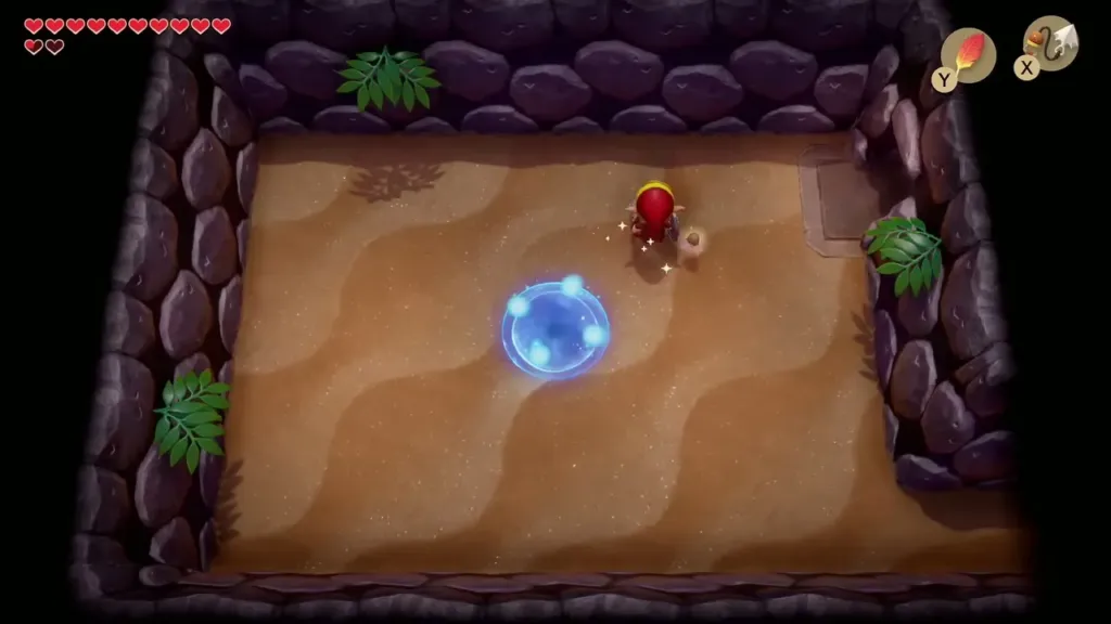 A blue warp portal appears after both Gohma are beaten A blue warp portal appears after both Gohma are beaten