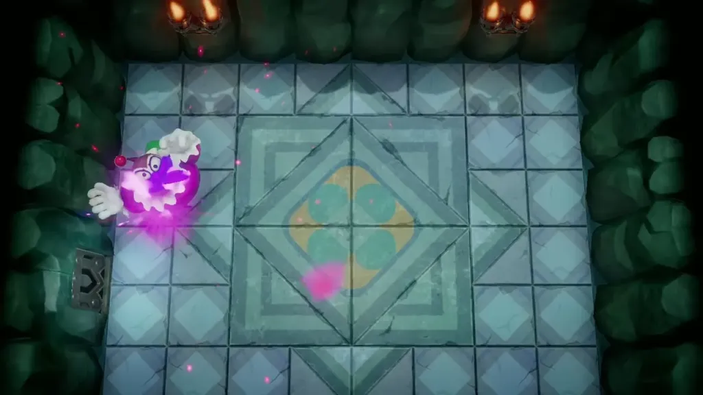 The Genie bursting in purple light after the final blow The Genie bursting in purple light after the final blow