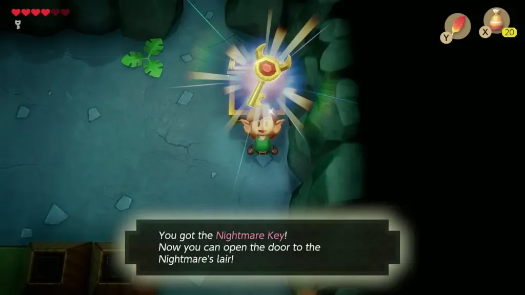 Link holding up the Nightmare Key with its name box Link holding up the Nightmare Key with its name box