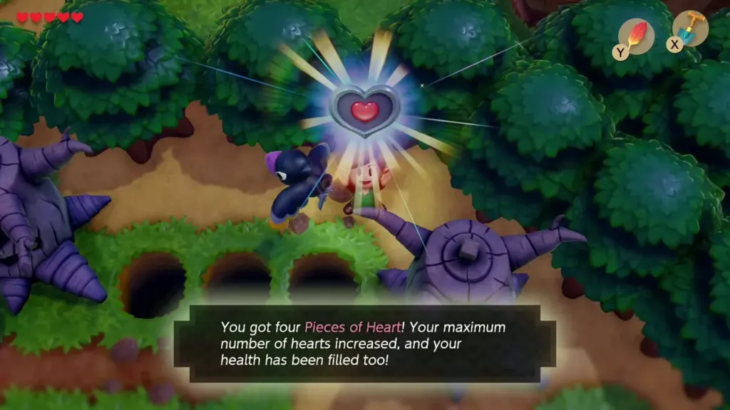Link holding up the Piece of Heart beside a row of pits in Tabahl Wasteland Link holding up the Piece of Heart beside a row of pits in Tabahl Wasteland