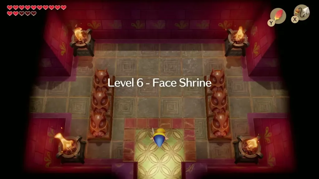 Link entering the first room of the Face Shrine, Level 6 Link entering the first room of the Face Shrine, Level 6