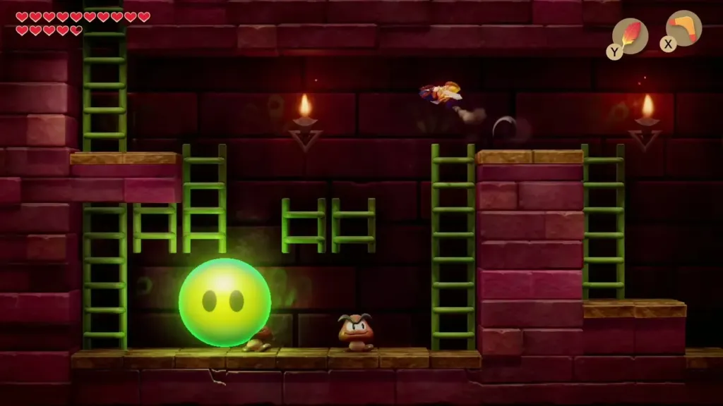 Side-scrolling room with a giant Bubble and ladders Side-scrolling room with a giant Bubble and ladders