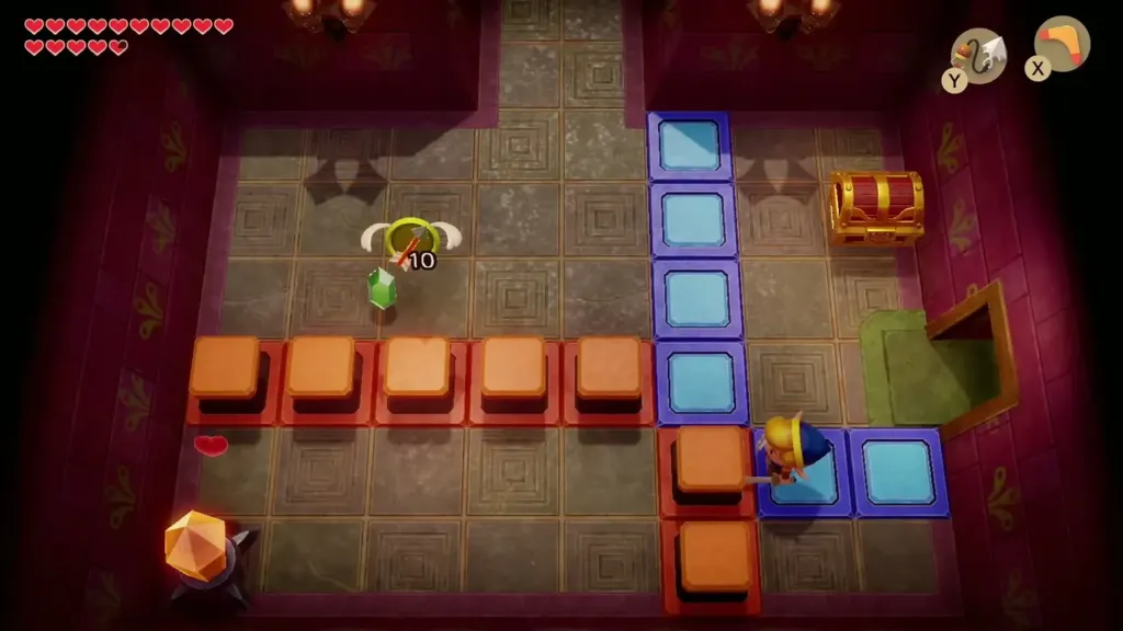 Chest that appeared at the end of the blue block path Chest that appeared at the end of the blue block path
