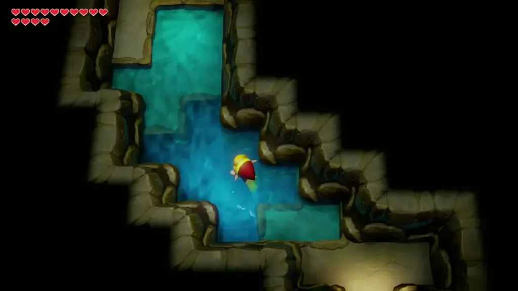 Link swimming through the water tunnel by the Raft Shop Link swimming through the water tunnel by the Raft Shop